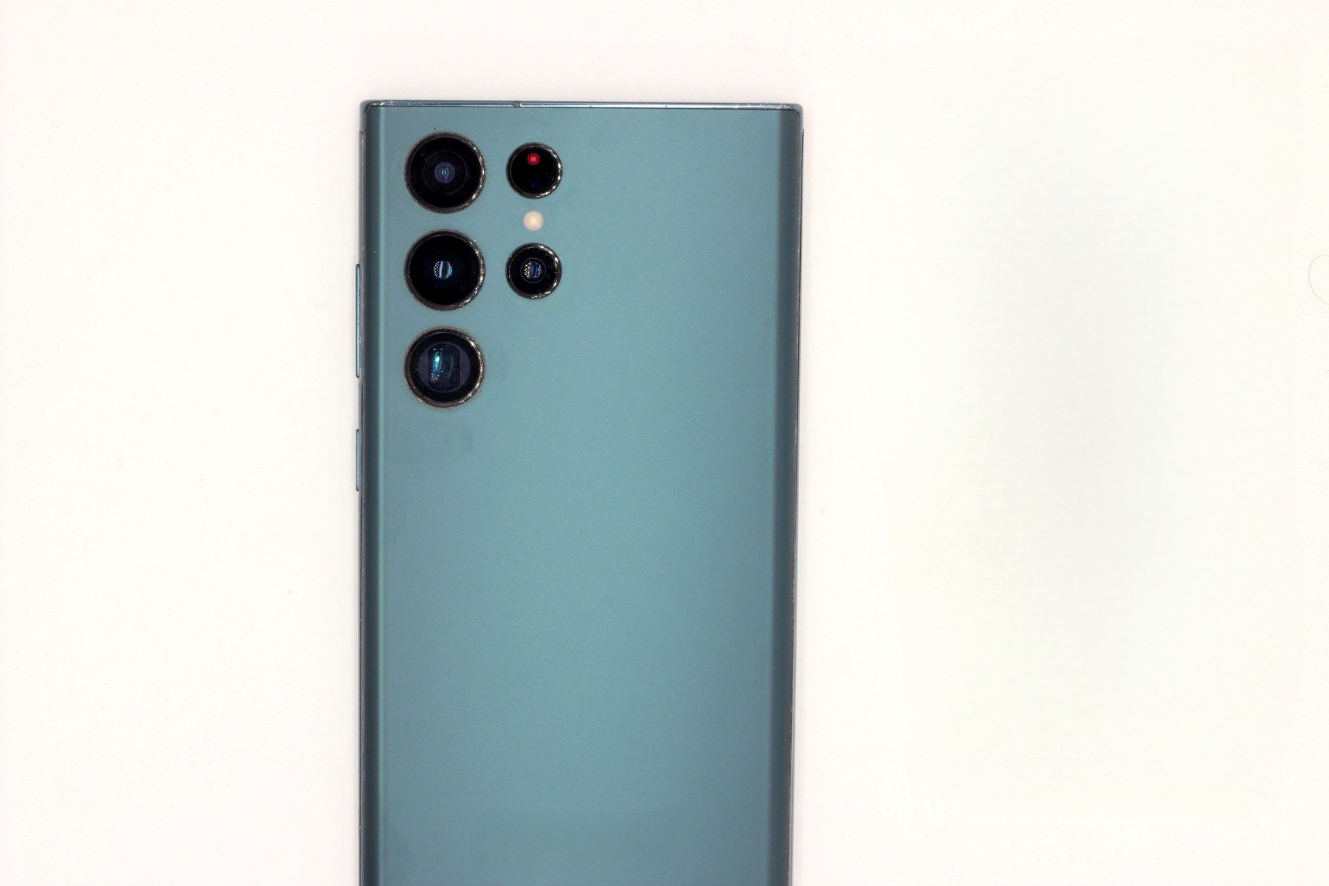 The new Samsung Ultra phone in green color and a white background