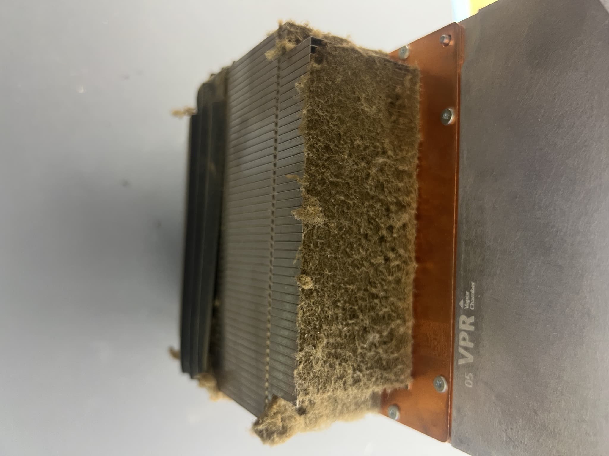 Xbox Series X heatsink with heavy dust build-up before servicing at NXT GEN
