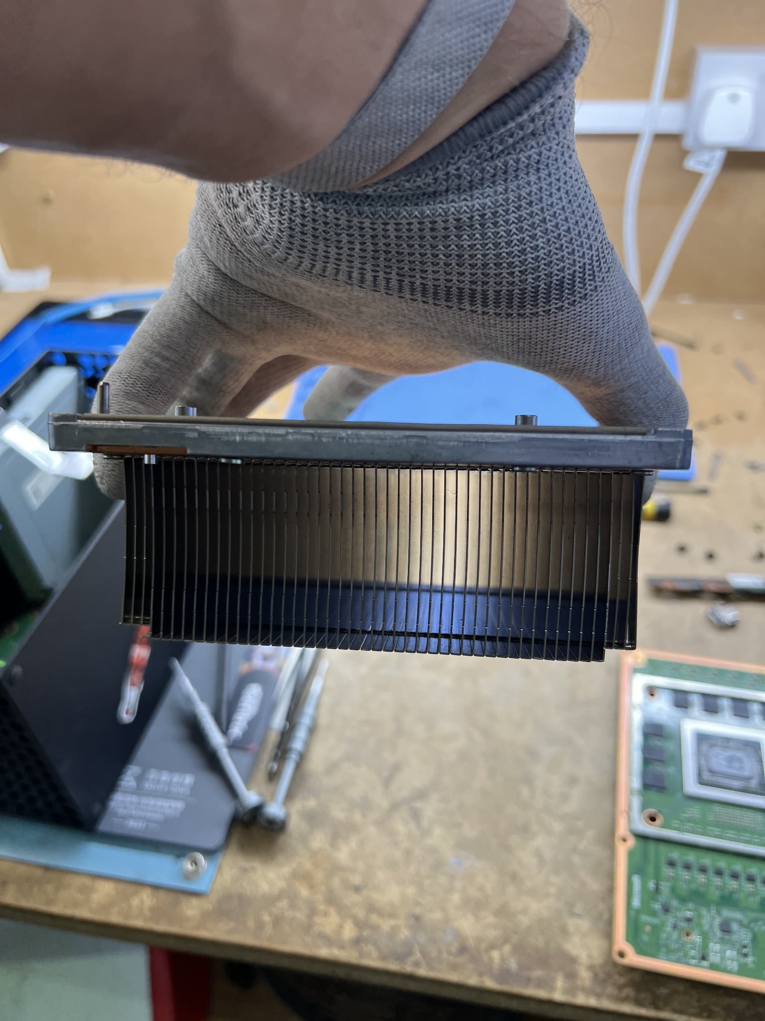 Clean Xbox Series X heatsink fins after servicing at NXT GEN